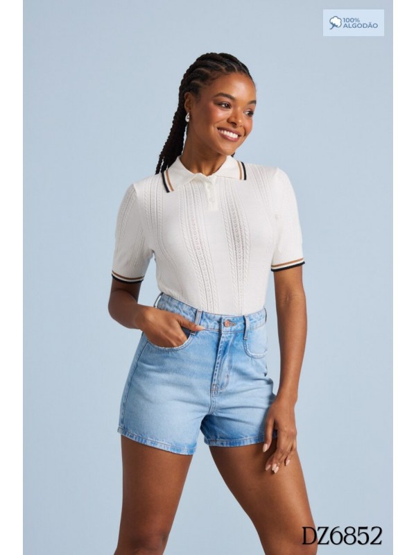 Blusa Polo Feminina em Algodão